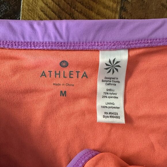 Athleta Ruffle Swim Skirt Thistle Purple Size Medium Colorful Nylon Briefs - Picture 2 of 5